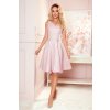 Elegantní pudrové šaty ARIANNA (Velikost S)