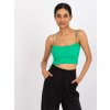 Zelený krátký top na tenká ramínka Aria