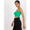 Zelený krátký top na tenká ramínka Aria