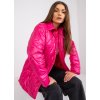 Fuchsiová prošívaná lesklá bunda Kelly (Velikost S)