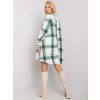 Bílo-zelené kárované košilové šaty (Velikost ONE SIZE)