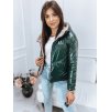 Zeleno-béžová lesklá oboustranná bunda DOLY (Velikost S)