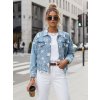 Modrá džínová crop bunda s hvězdami DOLLA