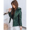 Tmavě zelená lesklá prošívaná bunda TARINA