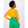 Tmavě žluté tričko s krajkovými rukávy