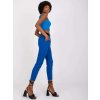 Modré elegantní kalhoty Seville s vyšším pasem