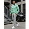 Mintová basic mikina na zip a s klokaní kapsou (Velikost M)