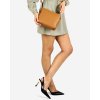 MARCO MAZZINI Camel dvoukomorová kožená crossbody kabelka