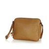 MARCO MAZZINI Camel dvoukomorová kožená crossbody kabelka