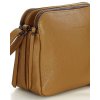 MARCO MAZZINI Camel dvoukomorová kožená crossbody kabelka