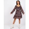 Hnědé volánové šaty Regina se zvířecím vzorováním