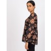 Černo-hnědá květinová plisovaná halenka Liana