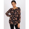 Černo-hnědá květinová plisovaná halenka Liana
