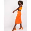 Oranžová hladká midisukně Terrassa