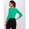 Zelené žebrované tričko Alissia s krajkou na rukávech