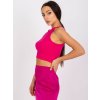 Fuchsiový žebrovaný crop top Margo