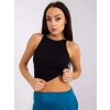 Černý žebrovaný crop top Margo