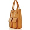 MARCO MAZZINI Karamelově hnědá shopper bag s kapsami (Velikost ONE SIZE)