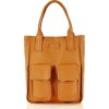 MARCO MAZZINI Karamelově hnědá shopper bag s kapsami (Velikost ONE SIZE)