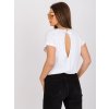 Bílé tričko s průstřihem s mašlí na zádech