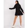 Černé košilové mini šaty s krajkou na sukni
