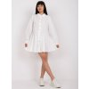Bílé košilové mini šaty s krajkou na sukni