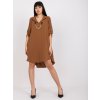 Hnědé volné asymetrické šaty