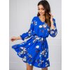 Dámské modré šaty s motivem květin