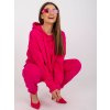 Fuchsiová volná basic teplákovka s kapucí (Velikost S/M)