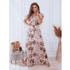 Světle šedé maxi šaty se vzorem květin CRESPO