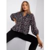 Černá dámská volná vzorovaná halenka
