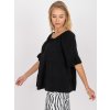 Černé dámské volné tričko s řasením