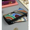 Barevná Vzory peněženka s černým zipem N049