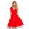 Červené šaty s obálkovým výstřihem SCARLETT (Velikost S)