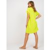 Limetkové volné šaty lemované krajkou (Velikost ONE SIZE)