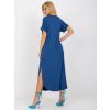 Tmavě modré bavlněné oversize šaty s rozparky
