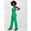 Zelené zvonové kalhoty s knoflíky