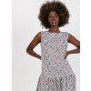 Černo-bílé pruhované šaty s potiskem třešní (Velikost 36)