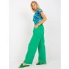 Zelené dámské široké kalhoty