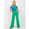 Zelené dámské široké kalhoty