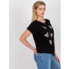 Černé tričko s aplikacemi vážek