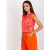 Oranžovo-růžová vzorovaná halenka