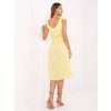 Žluté letní midi šaty s vázáním