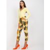Žluté letní kalhoty se vzorem listů