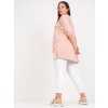 Světle růžová asymetrická tunika s potiskem