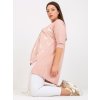 Světle růžová asymetrická tunika s potiskem