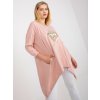 Světle růžová asymetrická halenka