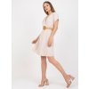 Světle béžové šaty s páskem