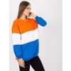 Oranžovo-modro-bílá dámská mikina
