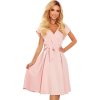 Strečové pudrové šaty s obálkovým výstřihem SCARLETT